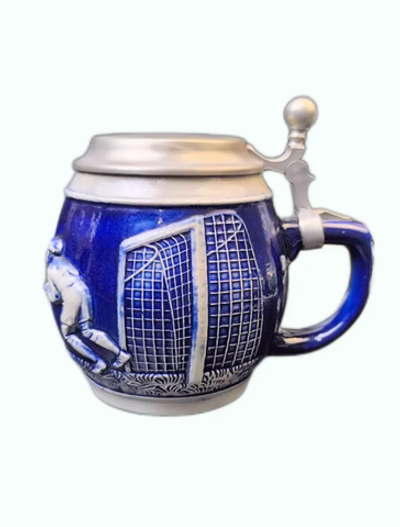 Кружка пивная " Футбол" (керамика с оловянной крышкой) Германия