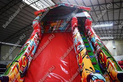 Надувная горка "Граффити", 8*4*7 м