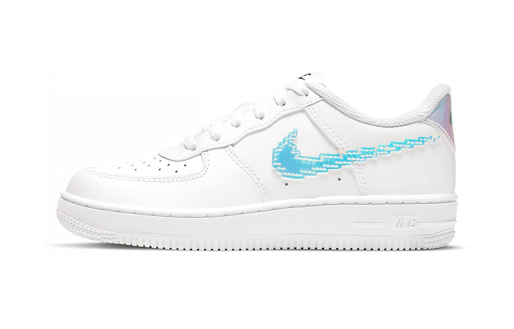 Middle-aged children Nike Air Force 1 LV8 1 laser pixel low-top sneakers white