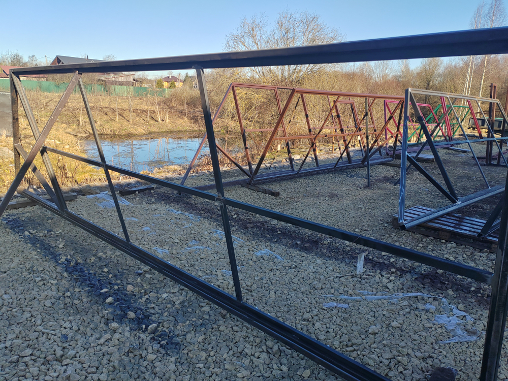 Каркас откатных ворот проем 5м НЕ КРАШЕННЫЙ.