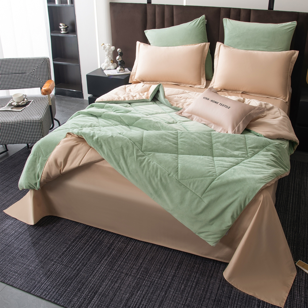 КПБ Сатин Velvet Premium с Одеялом VP012, Евро, 4 наволочки