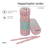 Карандаш ч/г 4В, 3.5 мм "HappyGraphix Jumbo. Мороженое. Рожок" (Bruno Visconti)
