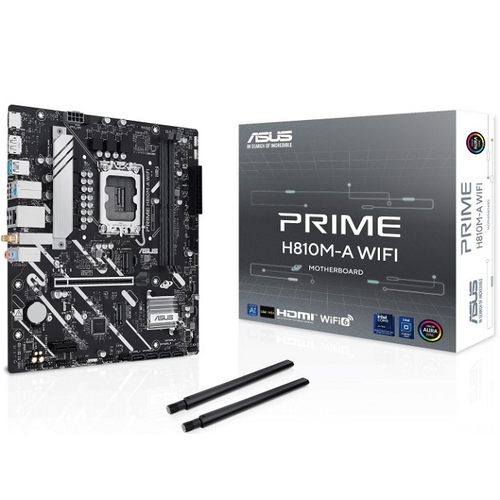 Материнская плата ASUS PRIME H810M-A WIFI (LGA1851/H810/2xDDR5/PCI-Ex16/2xM.2/Wi-Fi/BT/GLAN/HDMI/DP/mATX)
