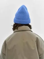 Шапка FOS Бини Вязаная голубая