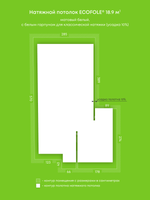 Натяжные потолки 9.2 м2, 18.9 м2