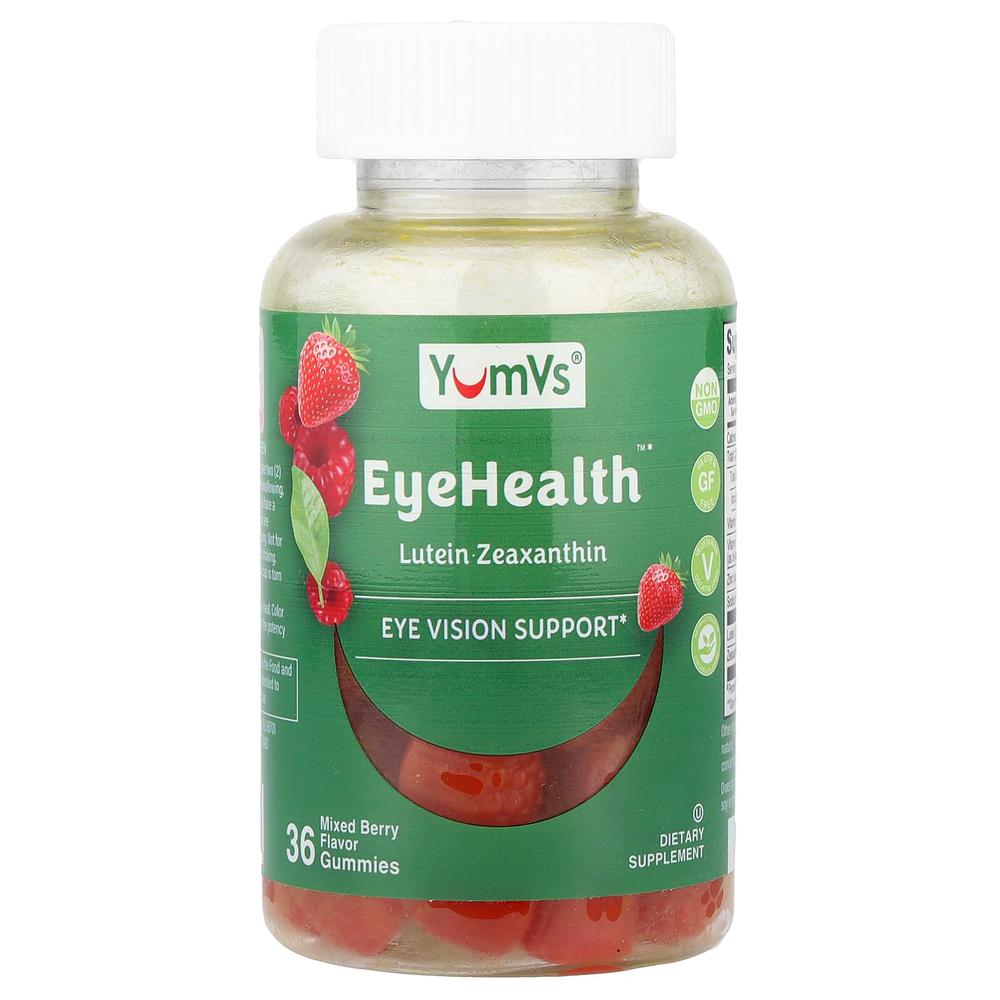 YumVs, Eye Health™, жевательные таблетки, со вкусом ягодного ассорти, 36 жевательных таблеток