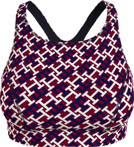 ТОП теннисный Tommy Hilfiger Mid Intensity AOP Racer Bra - разноцветный