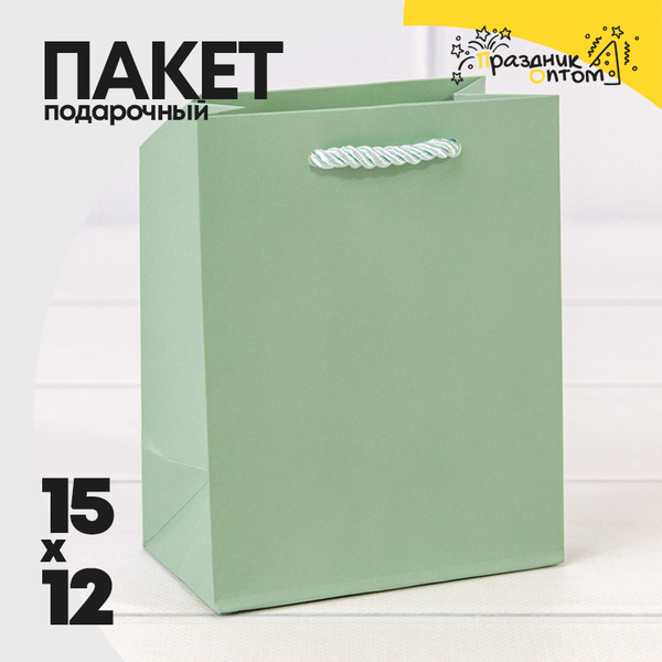 
          Пакет подарочный 12х15х7см Фигуры и узоры "Фактура" (Зеленый)