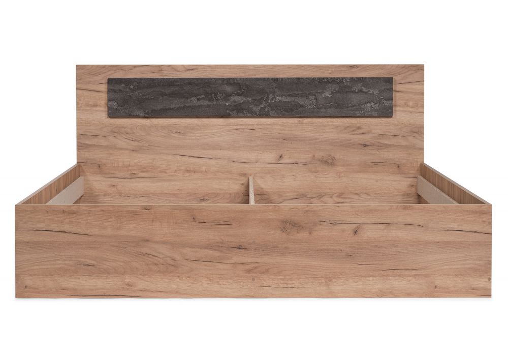 Двуспальная кровать Taika 160х200 дуб золотой / камень темный