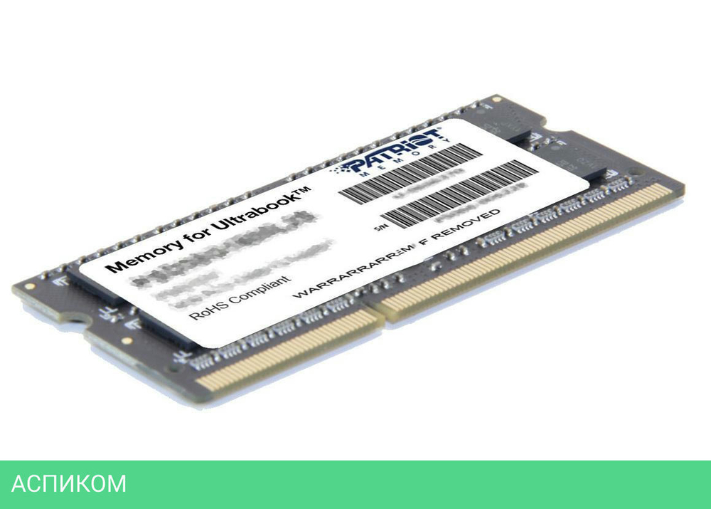 Оперативная память Patriot SODIMM DDR3-1600 4GB PC-12800 (PSD34G1600L2S)