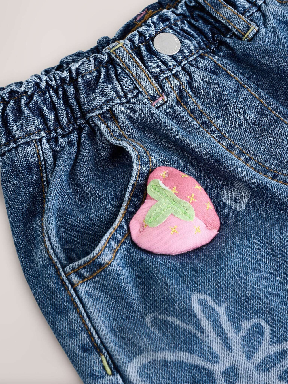 Джинсы с вышивкой для девочки Next E12-750, Синий