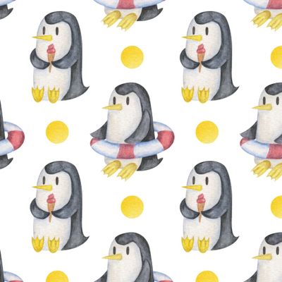 Акварельные пингвины