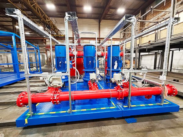 Мобильная насосная станция автоматического пожаротушения для ГОК