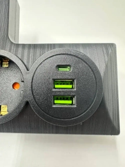 Сетевой фильтр 3 розетки 2 Usb и 1 Type-c