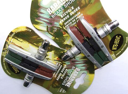 Колодки BARADINE для V-brake, длина 72мм., всепогодные,коричн-чёрно-зелёные.MTB-960V