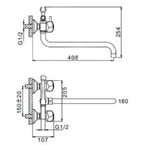 Смеситель для ванны, Frap, с кран-буксой, хром, F2626