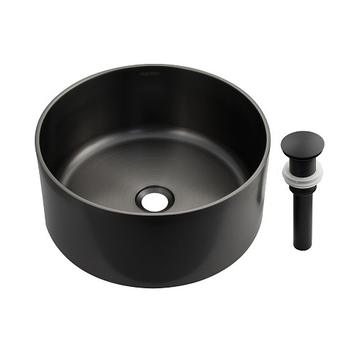 Мойка FABIA накладная из нержавеющей стали круглая 38*38см 1,2мм*160мм ГРАФИТ 383812G