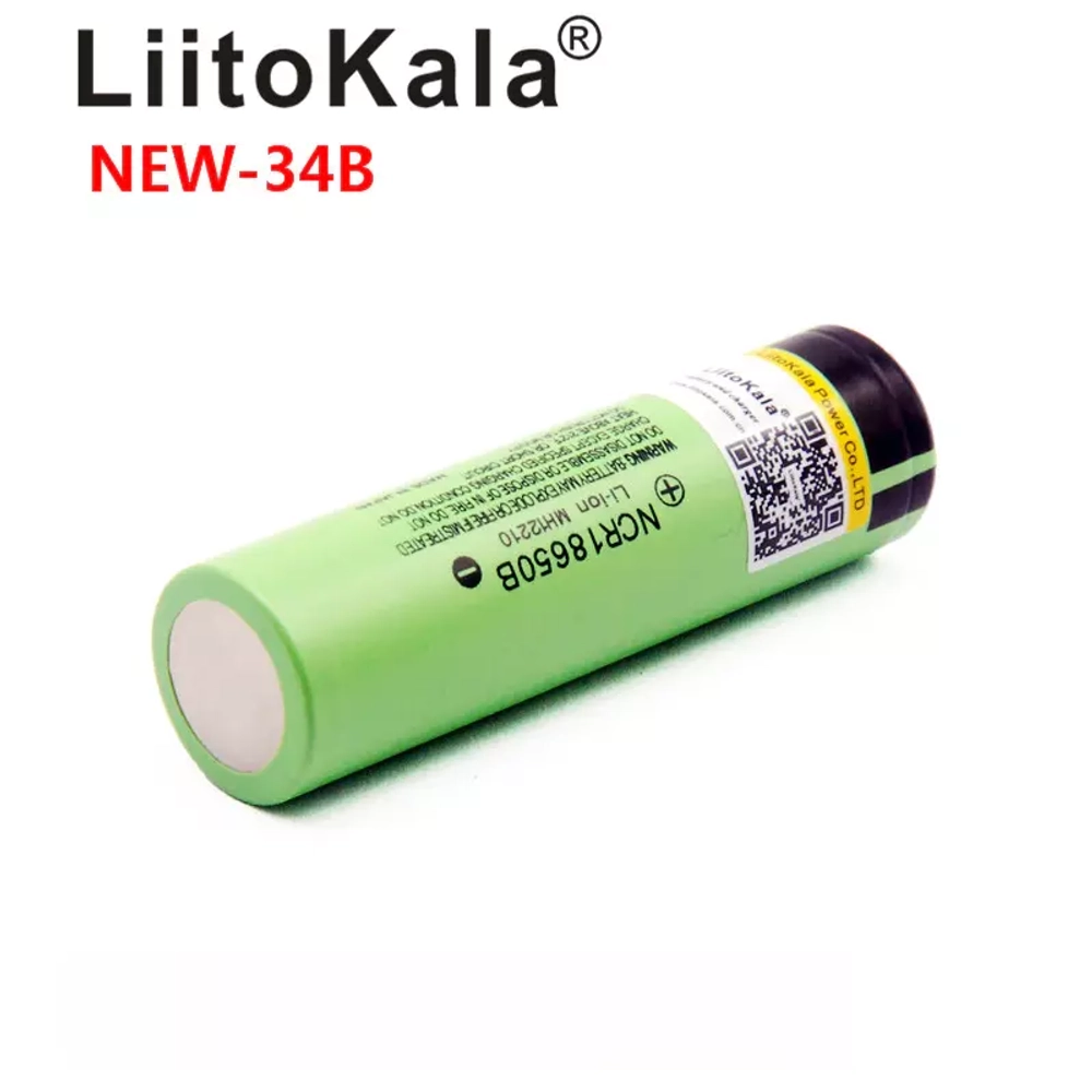 Аккумулятор 18650B 3.7V Li-ion 3400mAh плоская