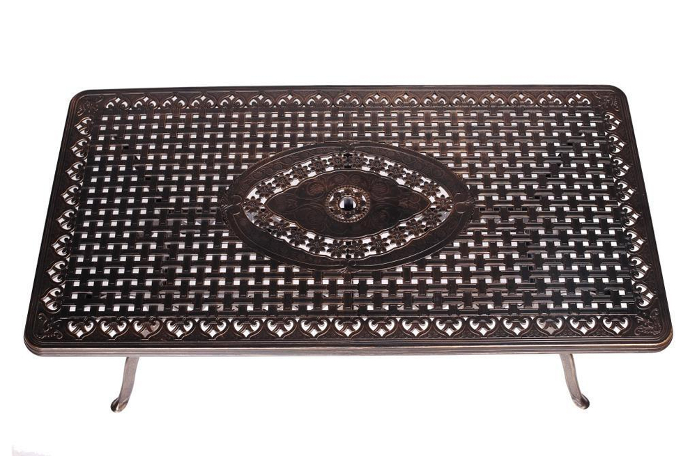 Обеденная группа из литого алюминия стол Вулкан-2 (175х90) + 6 кресел Джунген (7 предметов)