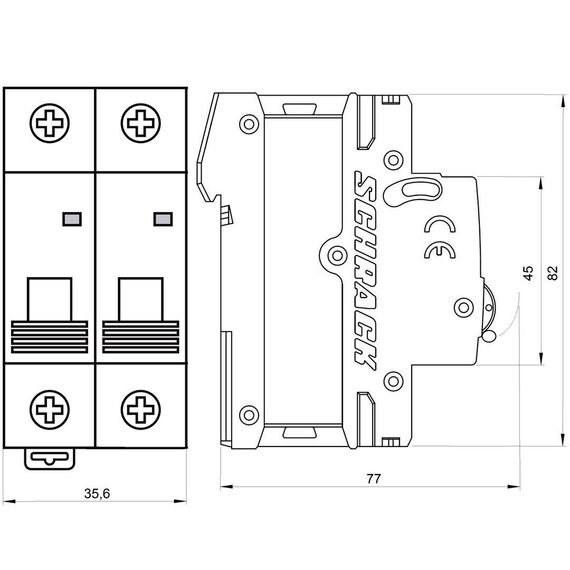 Автоматический выключатель Schrack Technik 1P+N C 16A 6kA Amparo AM617616--