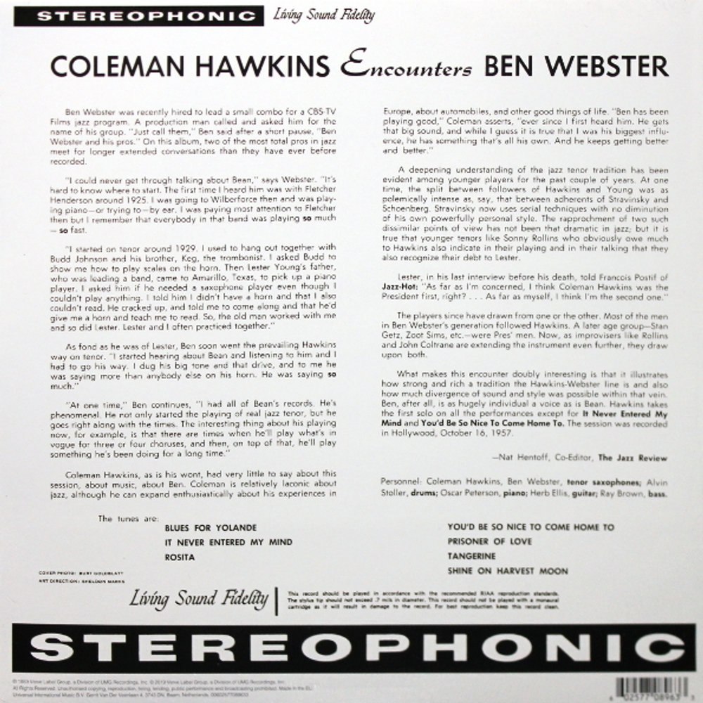 Coleman Hawkins / Coleman Hawkins Encounters Ben Webster (LP)