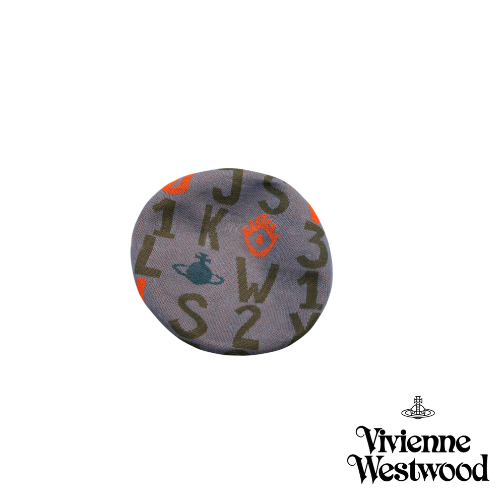 VIVIENNE WESTWOOD БЕРЕТ СЕРЫЙ С ПРИНТОМ