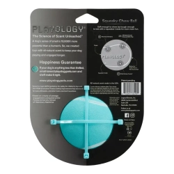 Playology squeaky chew ball хрустящий жевательный мяч для собак с пищалкой и с ароматом арахиса, 8 см, голубой