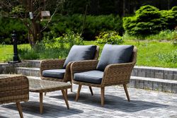 "Прованс" лаунж-зона плетеная из искусственного ротанга, цвет соломенный