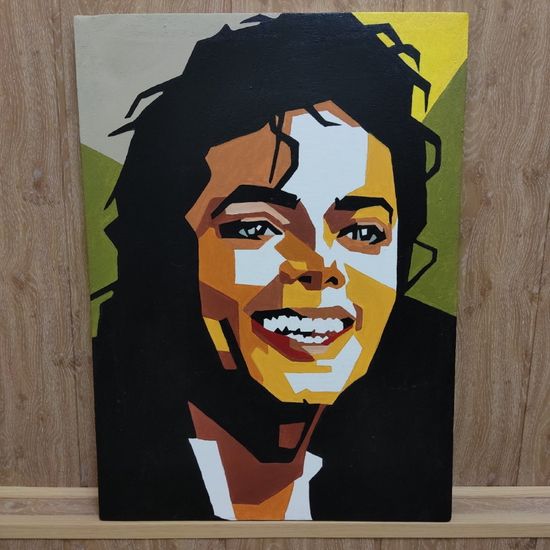Картина авторская на холсте Майкл поп-арт (55х75см)