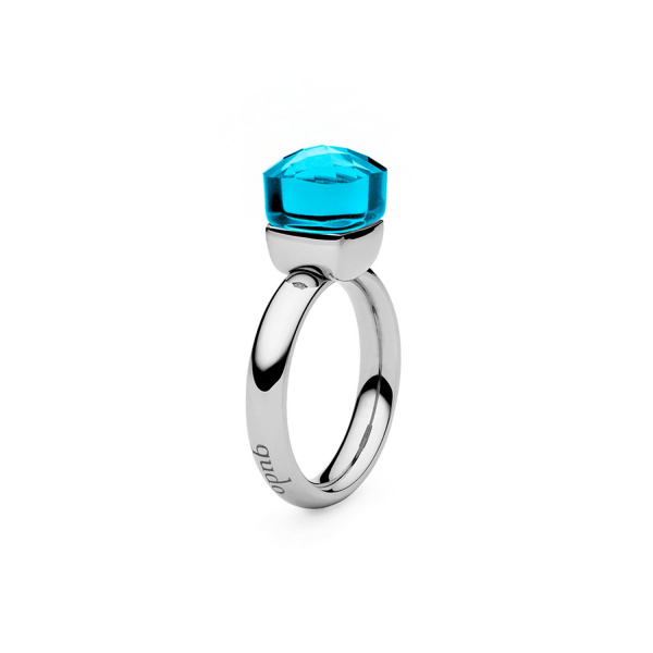 Кольцо Qudo Firenze dark aquamarine 17.2 мм 610897/17.2 BL/S размер 17,2