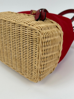 Сумка Prada Bucket Bag in Wicker and Canvas