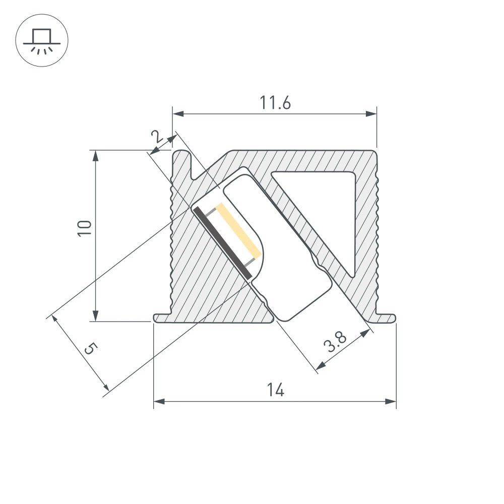 Профиль SL-BEVEL-H10-F14-2000 ANOD OLIVE GREY (Arlight, Алюминий) 038200