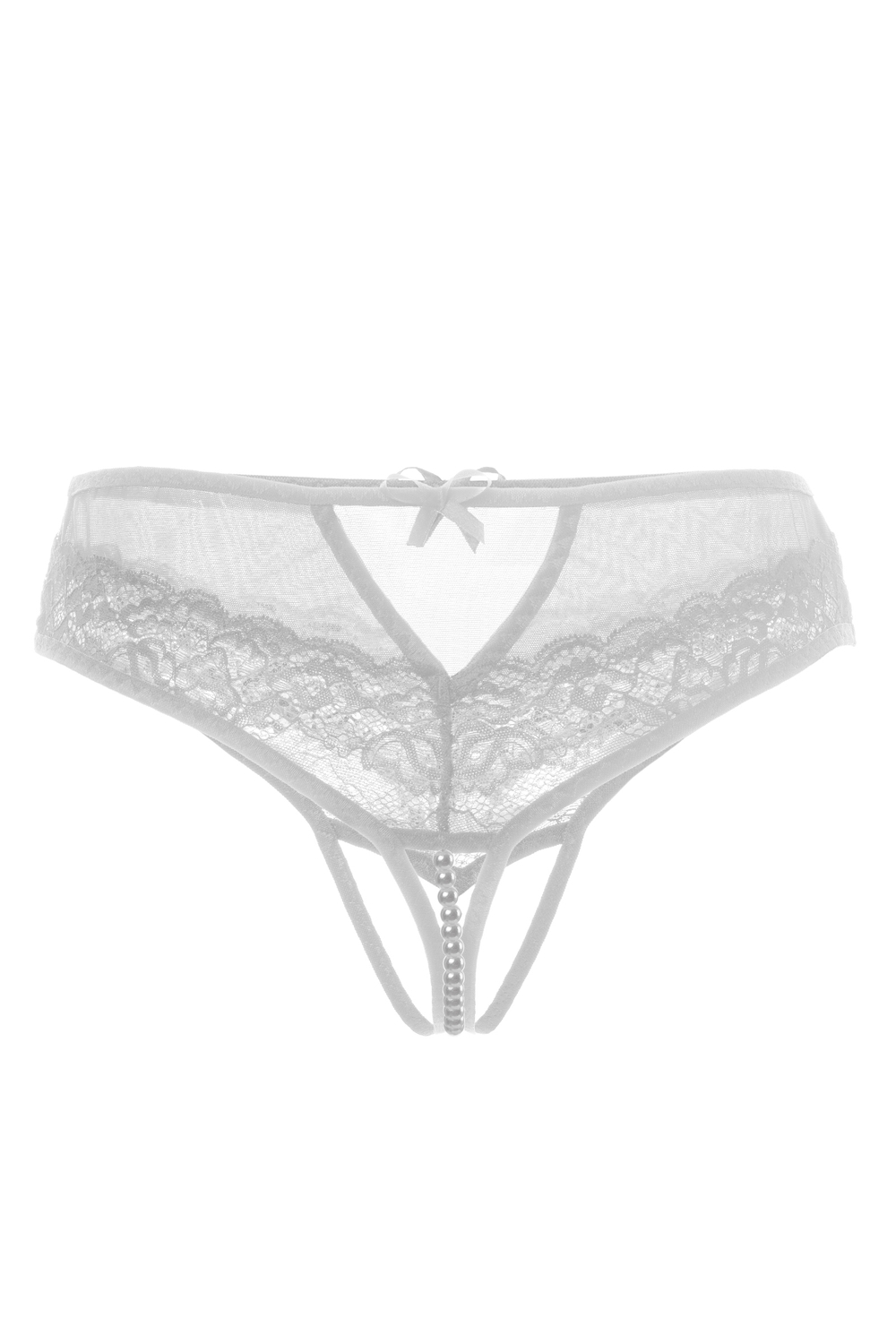Эротические трусики с жемчужной нитью белые 42-44