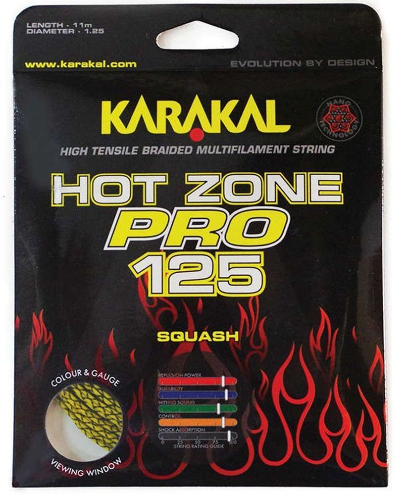 Струнгы для сквоша Karakal Hot Zone Pro 125 (11 m) - yellow/black