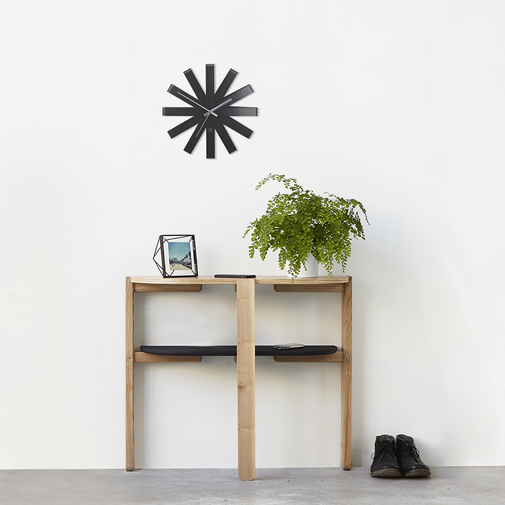 Часы настенные Ribbon Ø30 см чёрныe