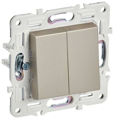 Выключатель проходной 2-кл. SKANDY 10А SK-V05Sh шампань IEK SK-V22-0-10-K37