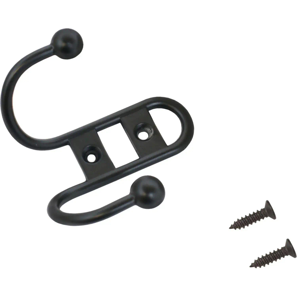 Вешалка настенная УЗК_Крючок двухрожковый СТАНДАРТ 208 B BL (14619)мат.чер