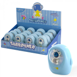 Точилка пластиковая Yalong "Космонавт", 2 отверстия, фигурная, с контейнером, цвет корпуса голубой, картонная упаковка