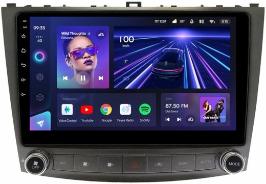 Магнитола для Lexus IS250 XE20 2005-2013 (ШГУ монохром) - Teyes CC3L монитор 10" IPS на Android 10, 8-ядер, CarPlay, 4G SIM-слот