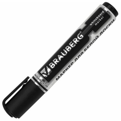 Маркер стираемый для белой доски ЧЕРНЫЙ, BRAUBERG "Neo", ЧЕРНЫЙ, с клипом, 5 мм, 150487