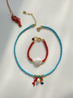 Браслет Коралл и Жеичужина