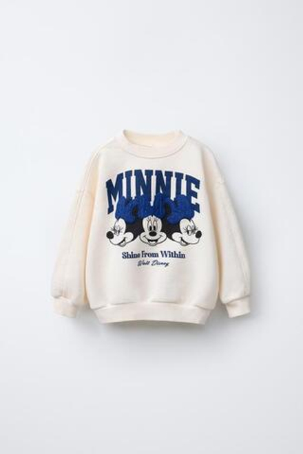 ZARA ТОЛСТОВКА С ПРИНТОМ «МИННИ МАУС» ©, ЭКРЮ