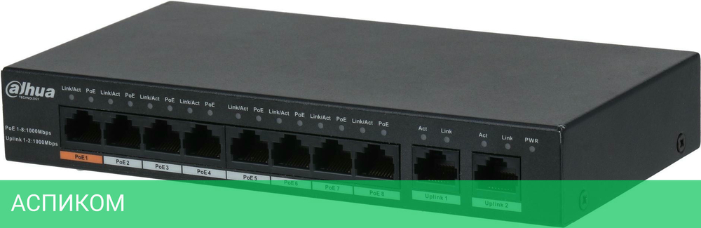 Коммутатор Dahua DH-PFS3010-8GT-96 10G