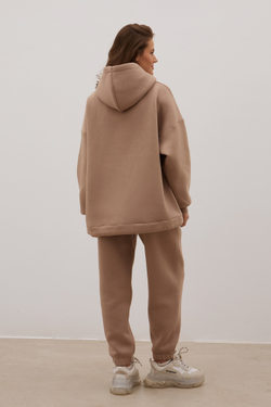 Худи OVERSIZE, с начесом, какао