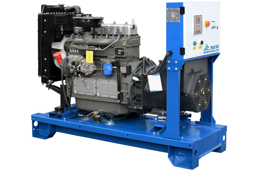 Дизельный генератор ТСС ЭД-30-Т400 в погодозащитном кожухе на прицепе
