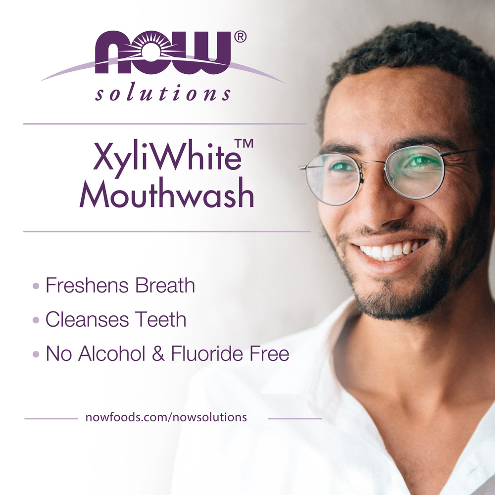 NOW Foods, Solutions, XyliWhite™, ополаскиватель для рта, ним и чайное дерево с мятой, 473 мл (16 жидк. унций)