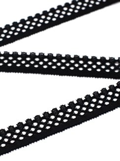 02-14 Кружево узкое эластичное 2 см, черный 170