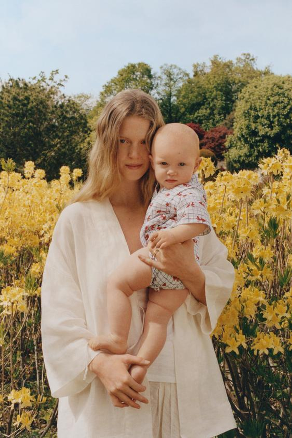 ZARA КОМБИНЕЗОН-КИМОНО С ПРИНТОМ «ЗОЛОТЫЕ РЫБКИ», ЭКРЮ