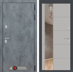 Дверь Входная Лабиринт Бетон 19 С зеркалом Грей софт