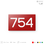 Номер на дверь 754, табличка на дверь для офиса, квартиры, кабинета, аудитории, склада, красная 120х70 мм, Айдентика Технолоджи